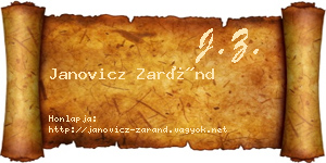 Janovicz Zaránd névjegykártya